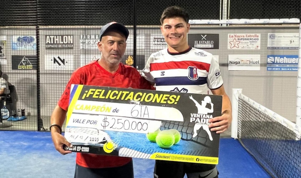Julián Toy - Agustín Herrada, ganadores del torneo de sexta categoría de Ventana Padel