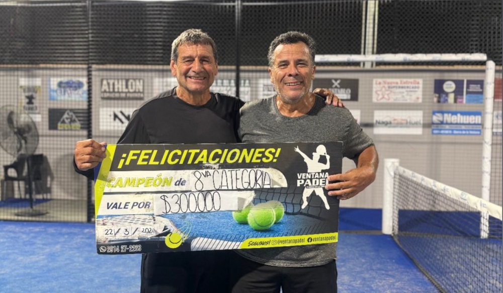 Mario Rachi - Cristian Barrasco fueron los ganadores de un torneo de octava categoría en Ventana Padel