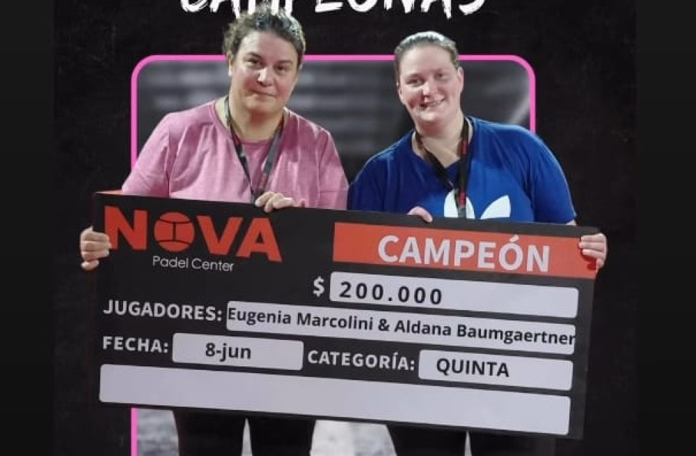 Pádel: Aldana Baumgaertner y Eugenia Marcolini se consagraron campeonas en Quinta Damas