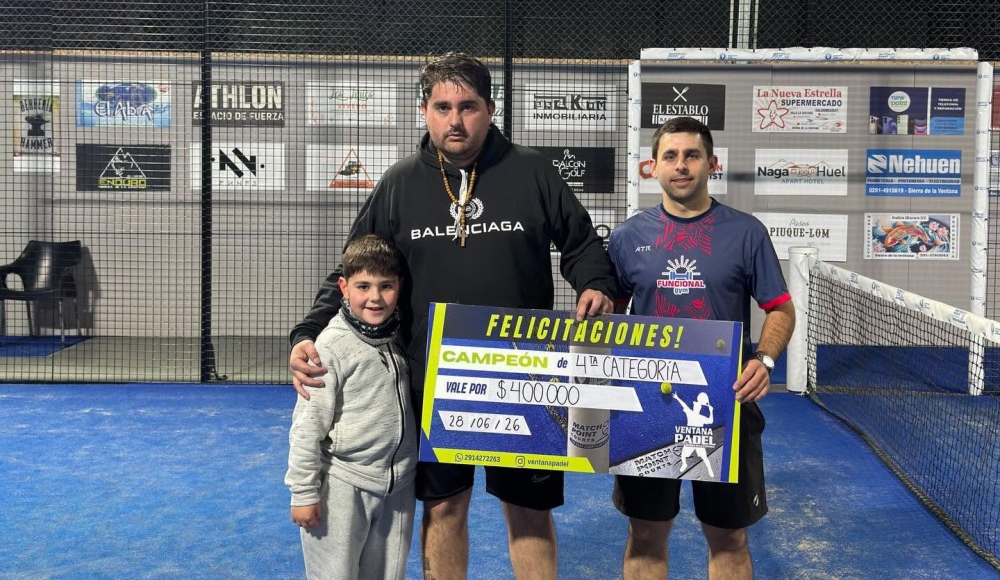 Marcos Maniero - Daniel Ramos, campeones de un torneo de cuarta categoría en Ventana Padel