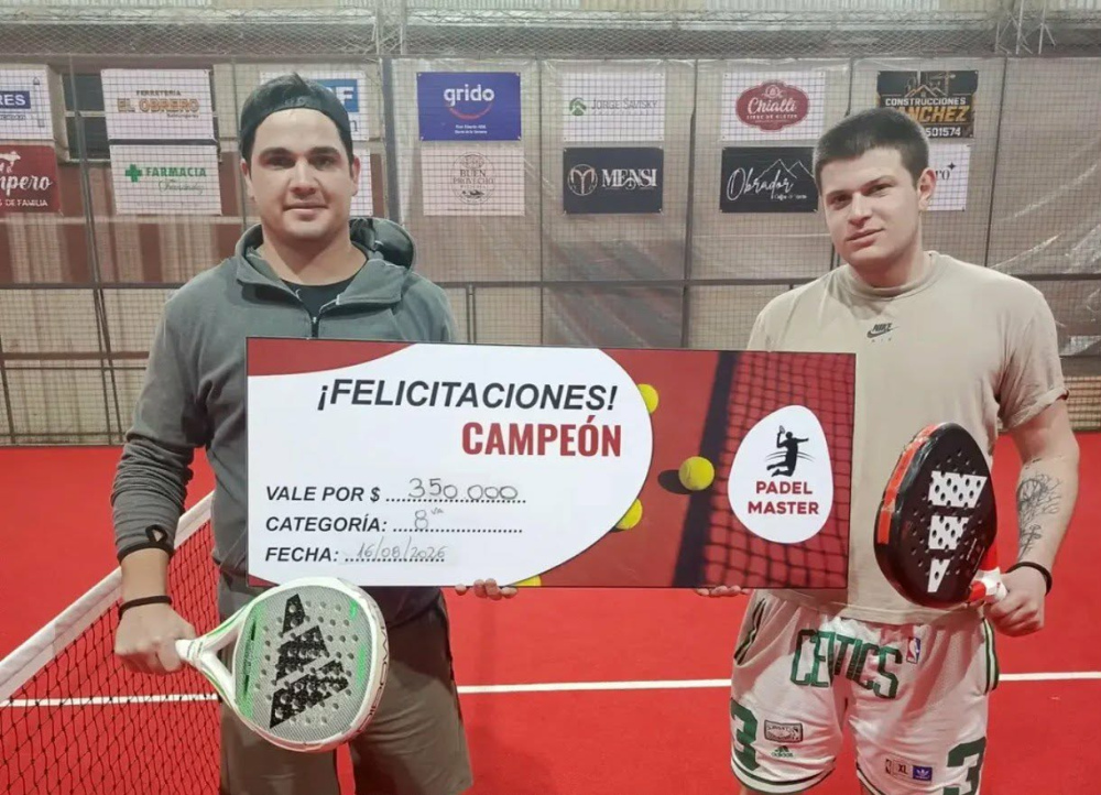 Belate y Rodríguez se consagraron campeones del Torneo de 8ª Categoría de Pádel Master