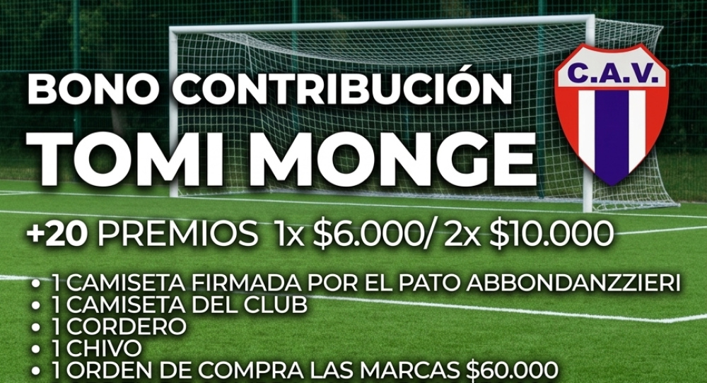 Atletico Ventana lanzo un bono contribución por la recuperación del futbolista Tomás Monge