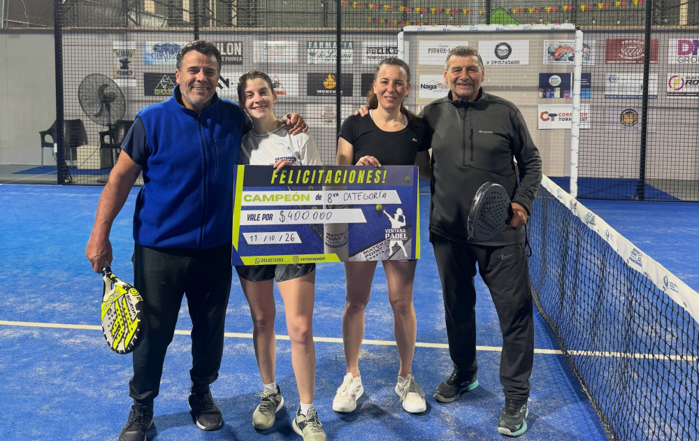 Agustina Corino y Tatiana Lacanics se consagraron campeonas del cuarto torneo puntuable de 8ª categoría en Ventana Pádel