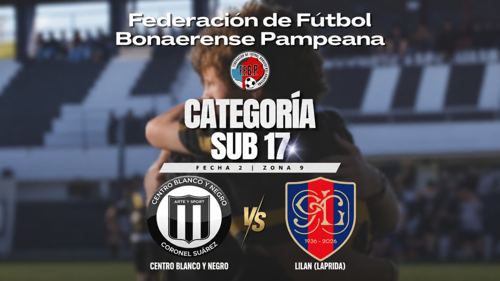 Fútbol de la Federación: Blanco y Negro recibe a Lilán en la categoría Sub 17