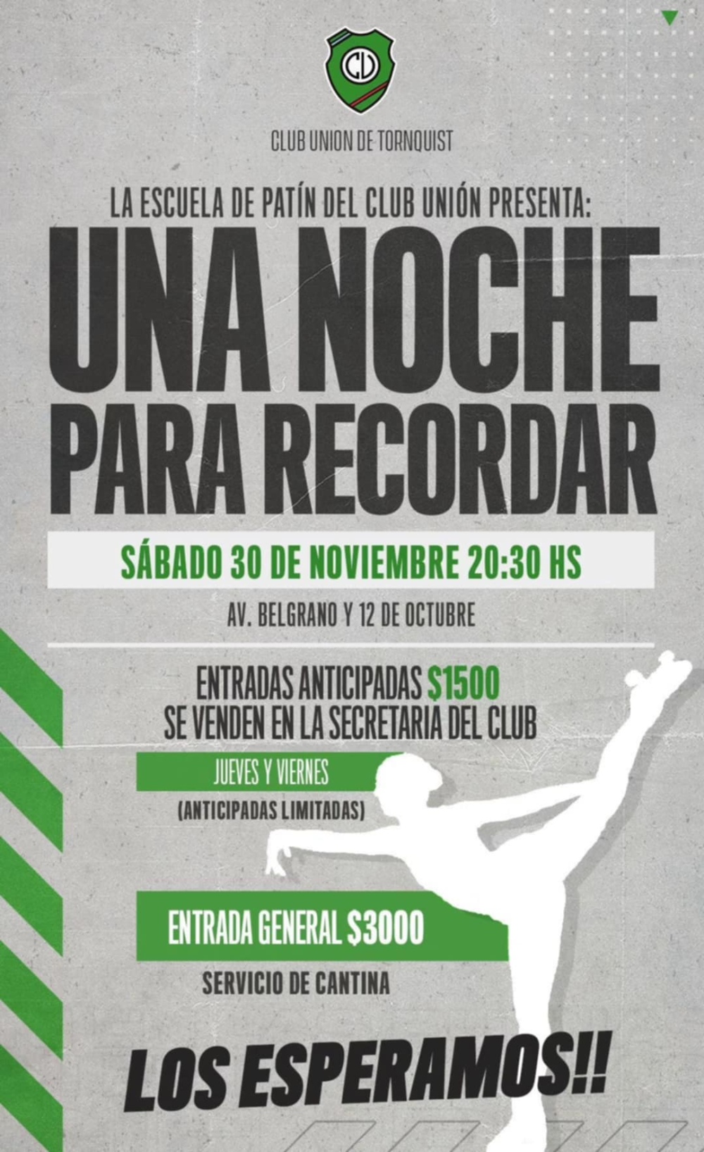 Este sábado, la escuela de patín del Club Unión presenta ”Una noche para recordar”