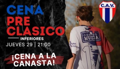 Este jueves habr&aacute; cena pre cl&aacute;sico de inferiores en el Club A. Ventana