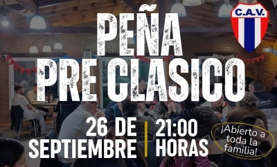 26 de septiembre: Noche de pe&ntilde;a pre cl&aacute;sico en el Club Atl&eacute;tico Ventana