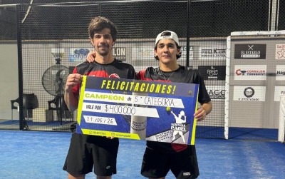 Guillermo Lorenzo - Brian Lascalea, campeones de un torneo de quinta categor&iacute;a en Ventana Padel