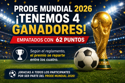 Cuatro participantes compartieron el primer puesto del Prode Mundial 2026