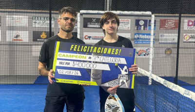 Guido Franco - Gaskon Echeguia, ganadores del torneo de septima categoria disputado en Ventana Padel
