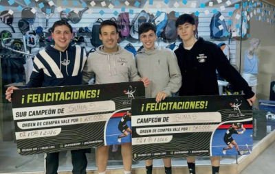 El tornquistense Mat&iacute;as Beilman junto a Juli&aacute;n Villoria, subcampeones en El Triunfo Padel