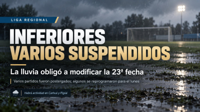 Liga Regional de Futbol: Varios enfrentamientos de inferiores fueron suspendidos