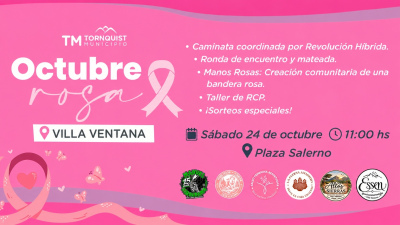 Octubre Rosa llega a Villa Ventana con una jornada de encuentro y prevenci&oacute;n