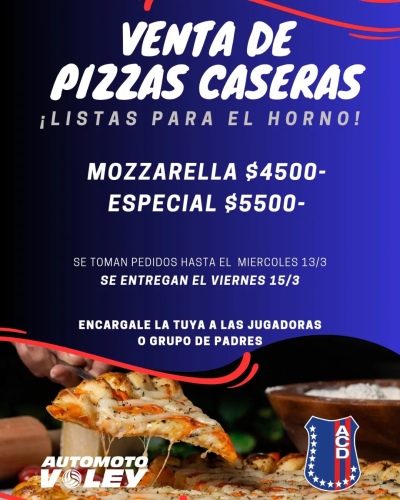 Se vienen las pizzas caseras de Automoto V&oacute;ley