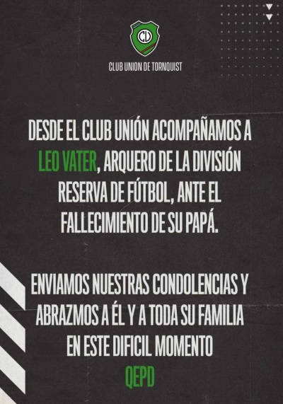 Participaci&oacute;n del Club Uni&oacute;n por fallecimiento