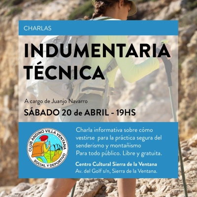 Se brindar&aacute; una charla sobre indumentaria t&eacute;cnica