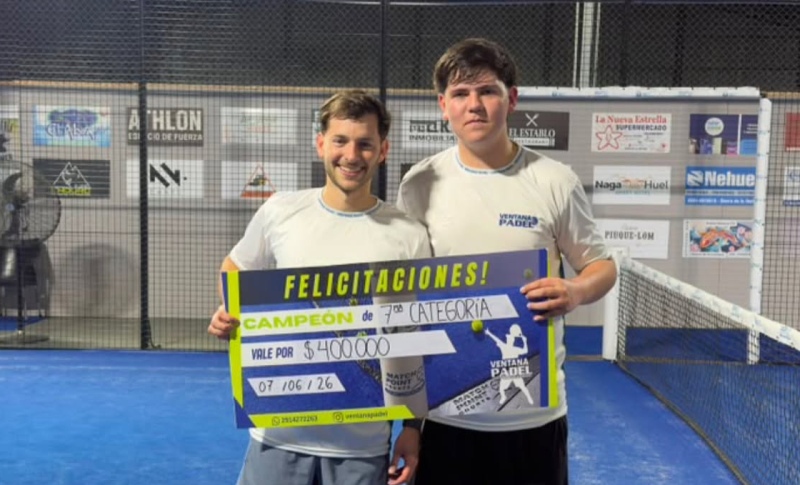 Lucas Cavasotto - Maximiliano Dominguez, ganadores del torneo de septima categoria en Ventana Padel
