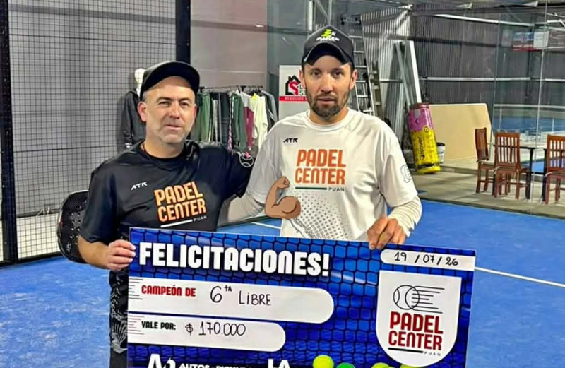 Juli&aacute;n Toy se consagr&oacute; campe&oacute;n en un torneo puntuable de p&aacute;del en Puan