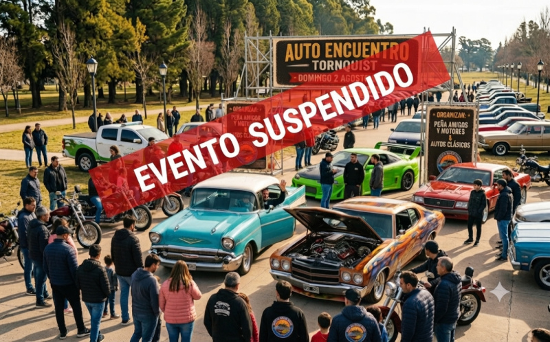 Suspensi&oacute;n del Gran Encuentro de Autos Cl&aacute;sicos y Motos en Tornquist