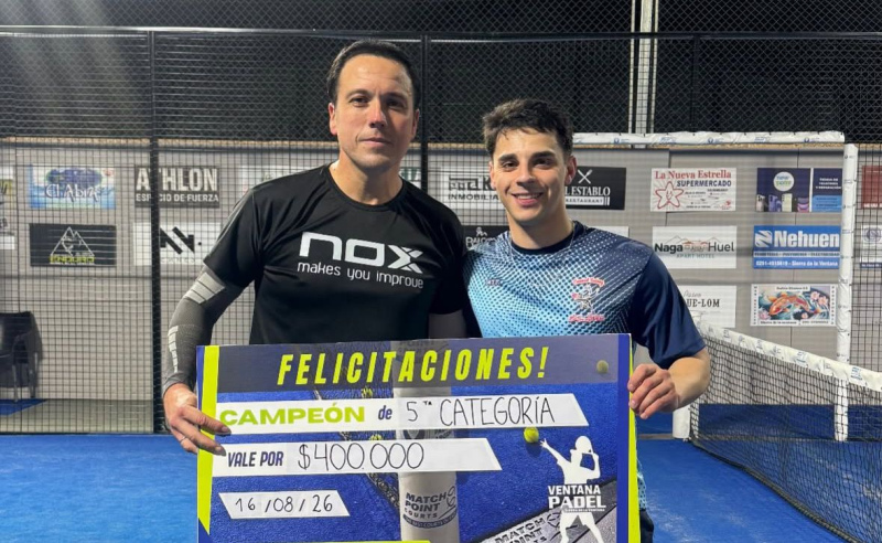 Tercer Torneo Puntuable de 5&ordf; Categor&iacute;a: Kees - Ruiz se consagraron campeones en Ventana P&aacute;del