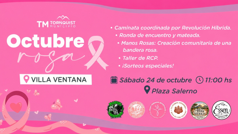 Octubre Rosa llega a Villa Ventana con una jornada de encuentro y prevenci&oacute;n