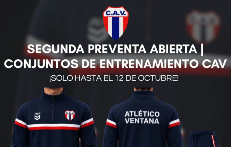 Hasta el 12 de octubre: Segunda preventa de conjuntos de entrenamiento del Club A. Ventana
